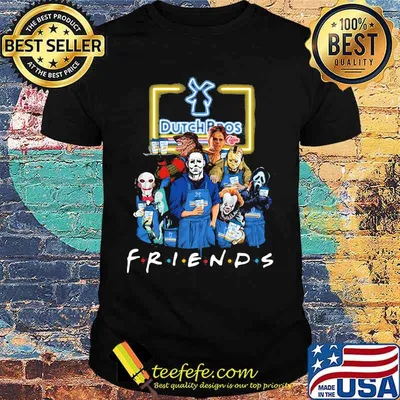 Halloween horror characters drinking dutch bros friends shirt