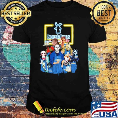 Halloween horror characters drinking dutch bros shirt