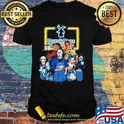 Halloween horror characters drinking dutch bros shirt