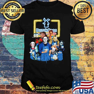 Halloween horror characters drinking dutch bros shirt