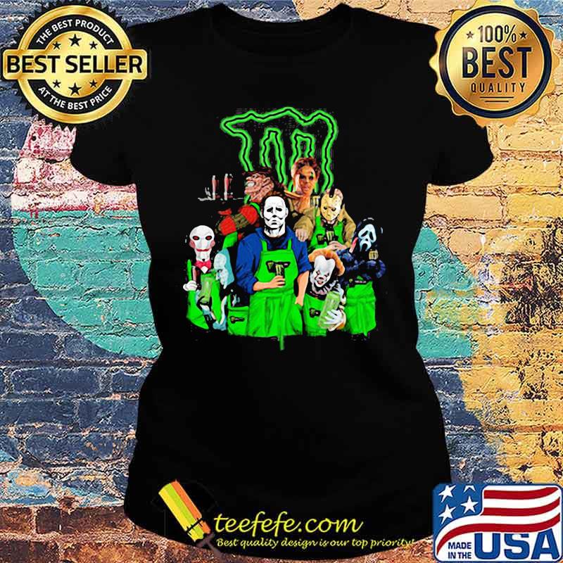 Halloween horror characters drinking monster s Ladies tee Halloween horror characters drinking monster s Ladies tee