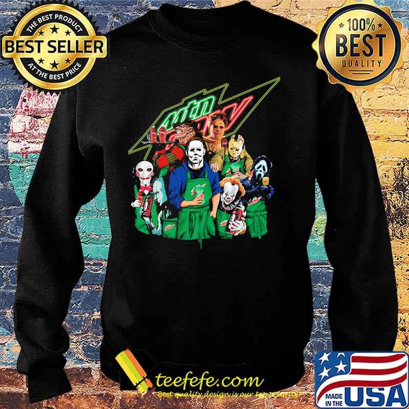 Halloween horror characters drinking mtn dew s Sweater Halloween horror characters drinking mtn dew s Sweater