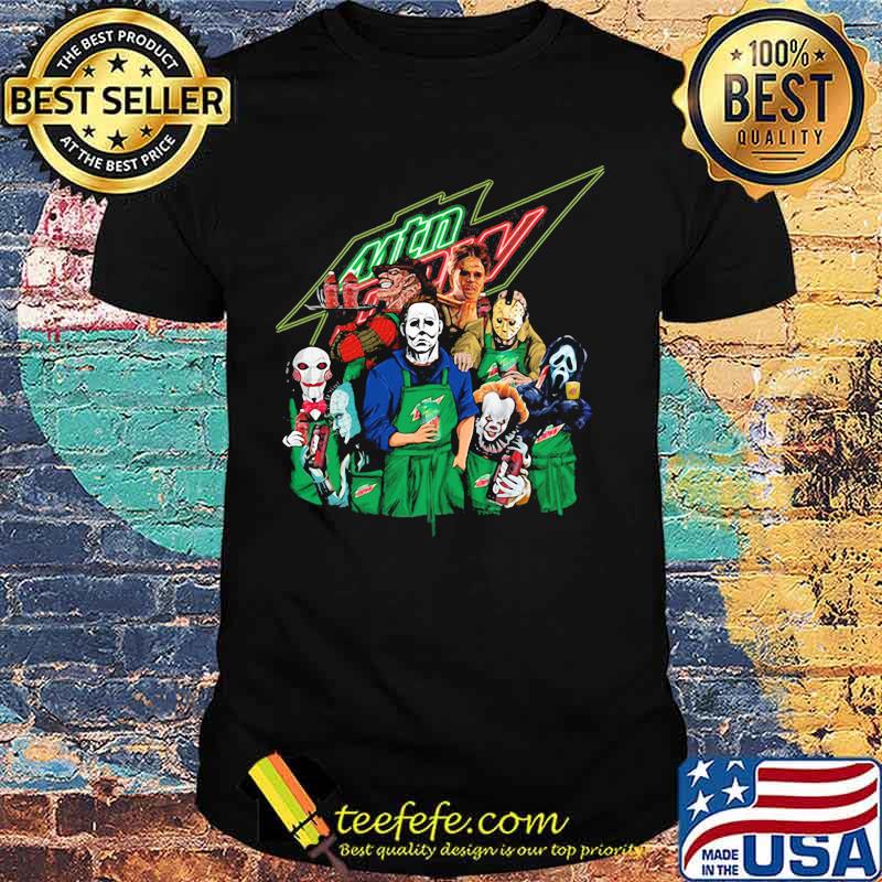Halloween horror characters drinking mtn dew shirt Halloween horror characters drinking mtn dew shirt