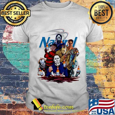 Halloween horror characters drinking natural light shirt