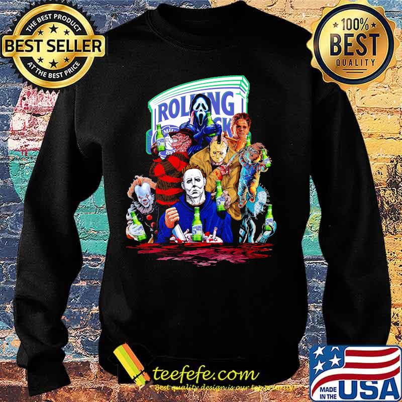 Halloween horror characters drinking rolling rock s Sweater Halloween horror characters drinking rolling rock s Sweater