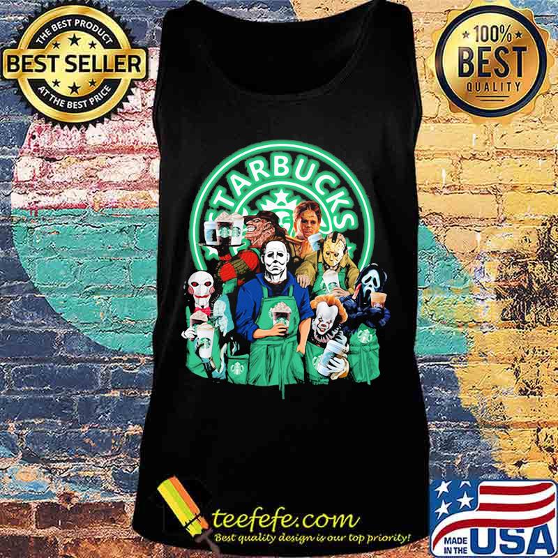 Halloween horror characters drinking starbucks s Tank top Halloween horror characters drinking starbucks s Tank top