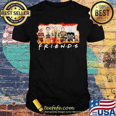 Halloween horror characters friends blood shirt