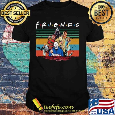 Halloween horror characters friends vintage retro shirt