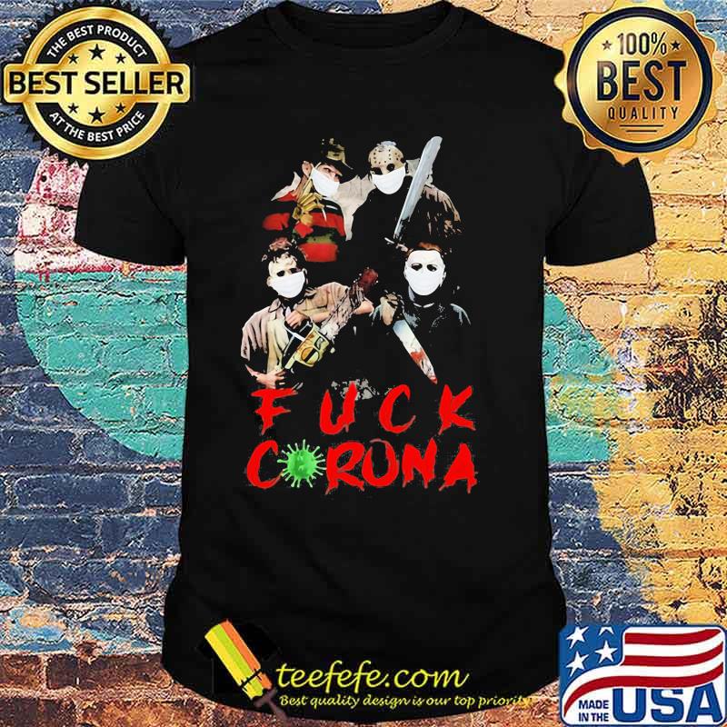 Halloween horror characters fuck coronavirus shirt Halloween horror characters fuck coronavirus shirt