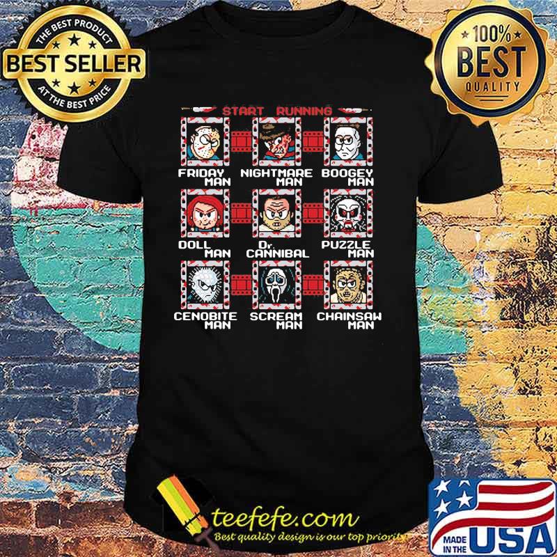 Halloween horror characters game start running shirt Halloween horror characters game start running shirt