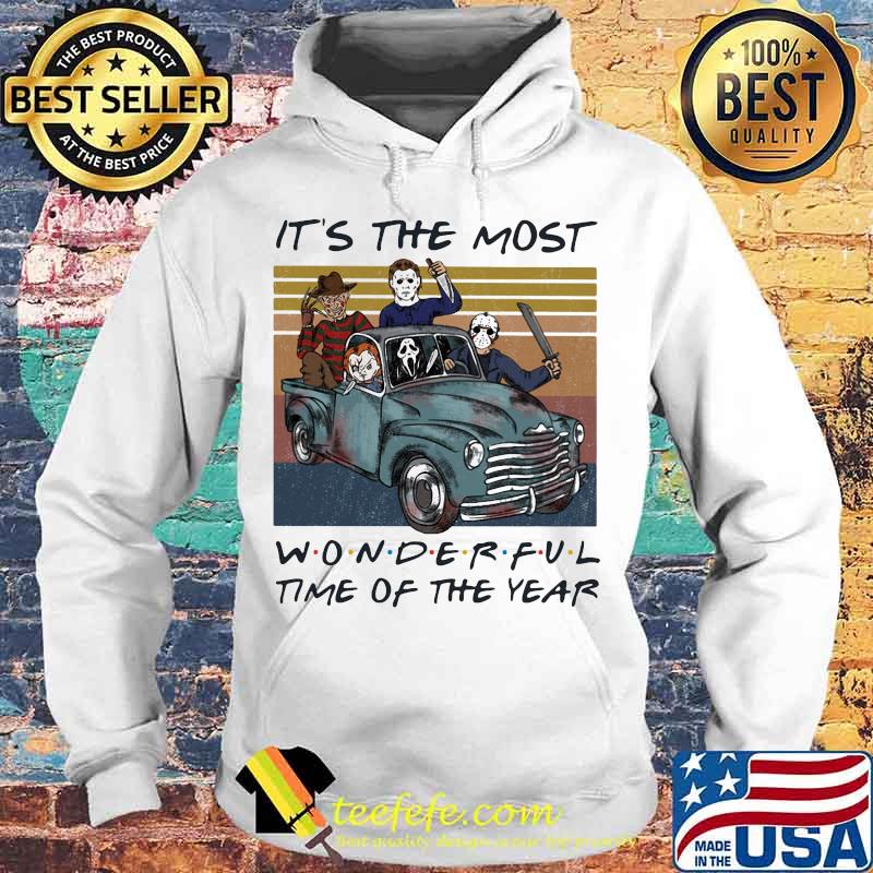 Halloween horror characters it's the most wonderful time of the year vintage retro s Hoodie Halloween horror characters it's the most wonderful time of the year vintage retro s Hoodie