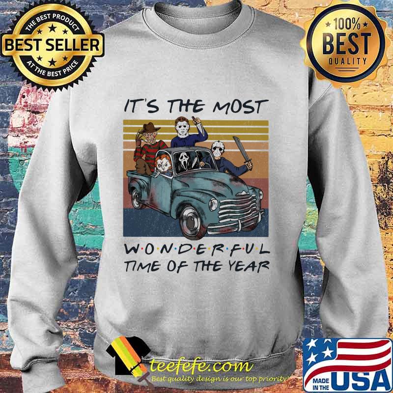 Halloween horror characters it's the most wonderful time of the year vintage retro s Sweater Halloween horror characters it's the most wonderful time of the year vintage retro s Sweater