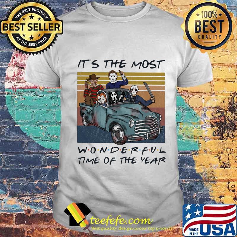 Halloween horror characters it's the most wonderful time of the year vintage retro shirt Halloween horror characters it's the most wonderful time of the year vintage retro shirt