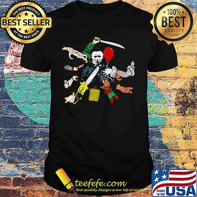 Halloween horror characters kill balloon shirt