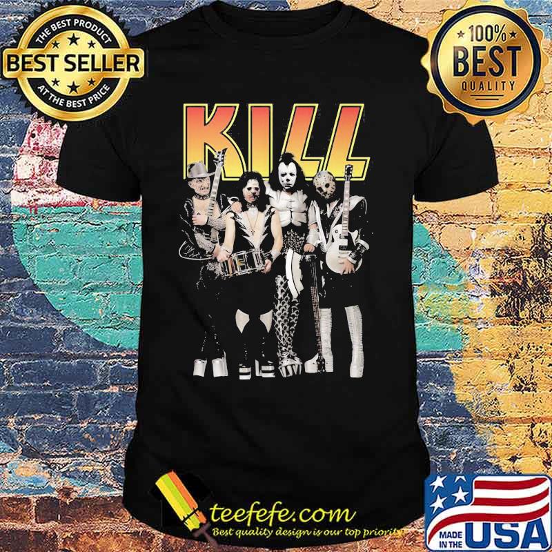 Halloween horror characters kill kiss band shirt