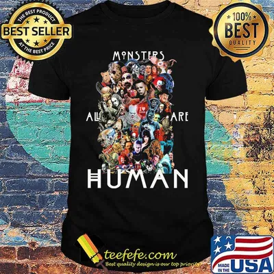 Halloween horror characters monsters all are human shirt
