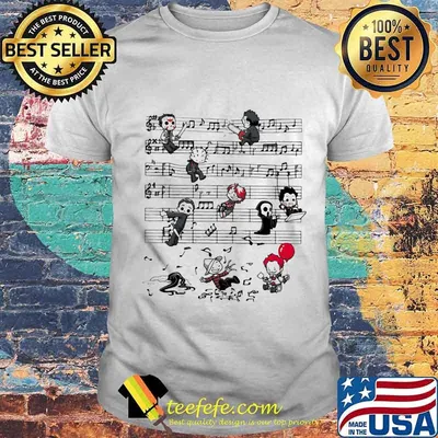 Halloween horror characters music shirt