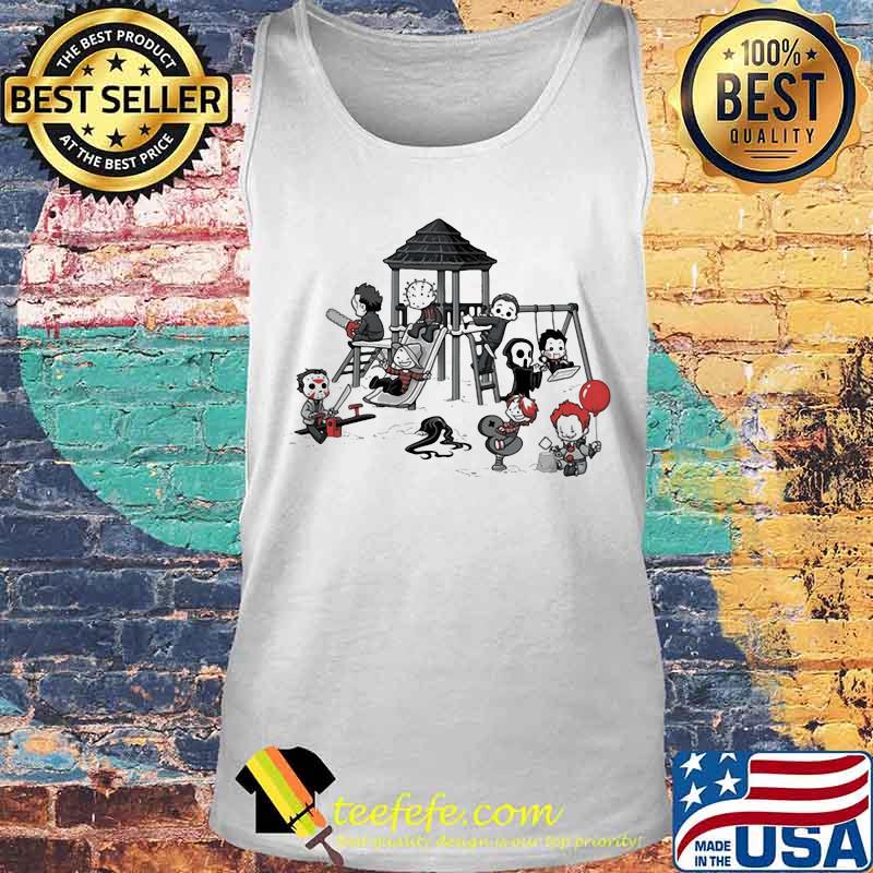 Halloween horror characters playing games together s Tank top Halloween horror characters playing games together s Tank top