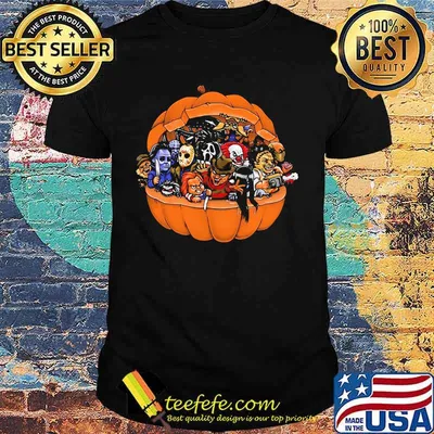 Halloween horror characters pumpkin shirt