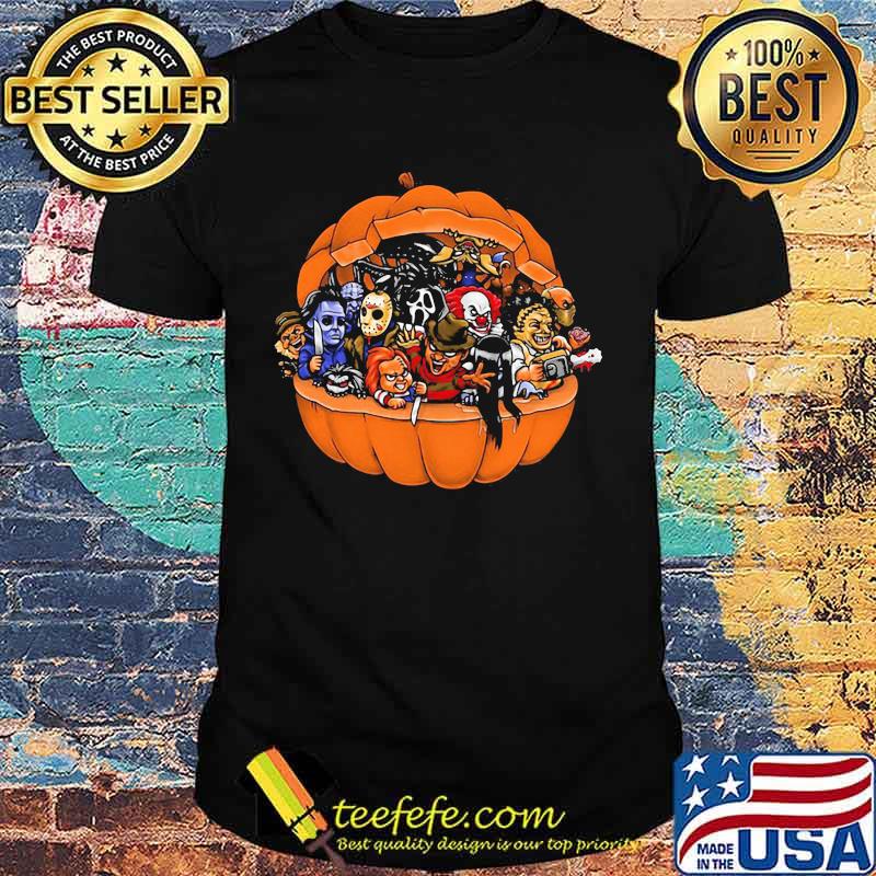 Halloween horror characters pumpkin shirt