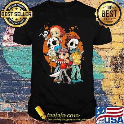 Halloween horror characters pumpkin shirt