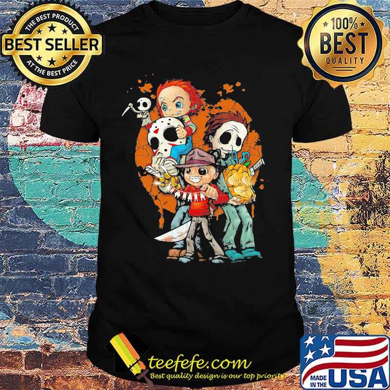 Halloween horror characters pumpkin shirt