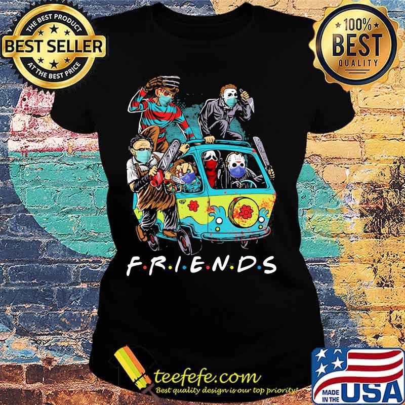 Halloween horror characters riding bus friends s Ladies tee Halloween horror characters riding bus friends s Ladies tee