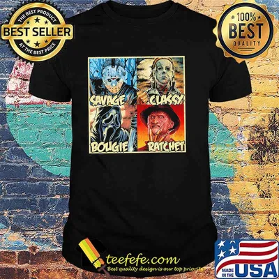 Halloween horror characters savage classy bougie ratchet shirt