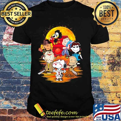 Halloween horror characters the peanuts moon shirt