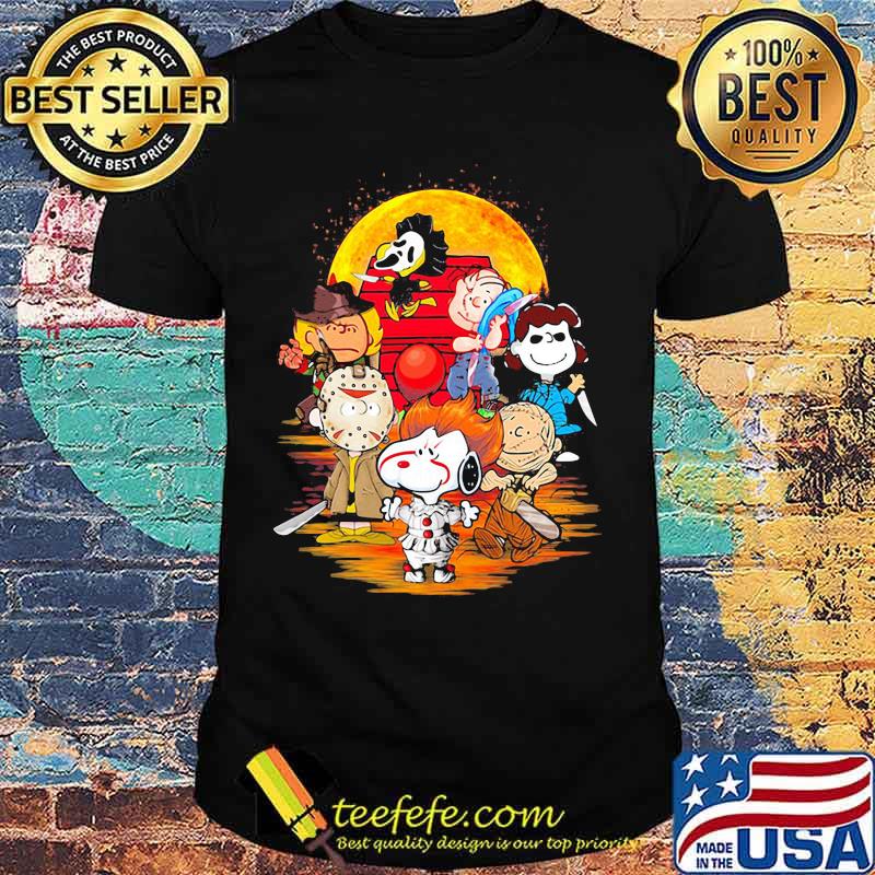 Halloween horror characters the peanuts moon shirt