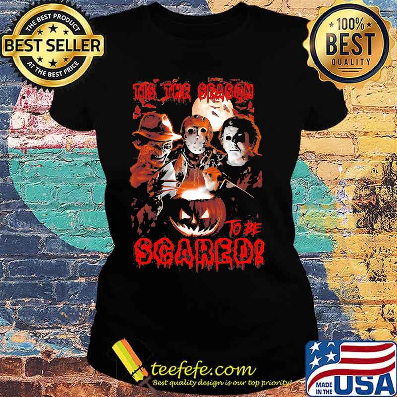 Halloween horror characters tis the season to be scared s Ladies tee Halloween horror characters tis the season to be scared s Ladies tee