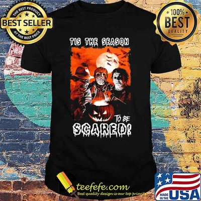 Halloween horror characters tis the season to be scared shirt