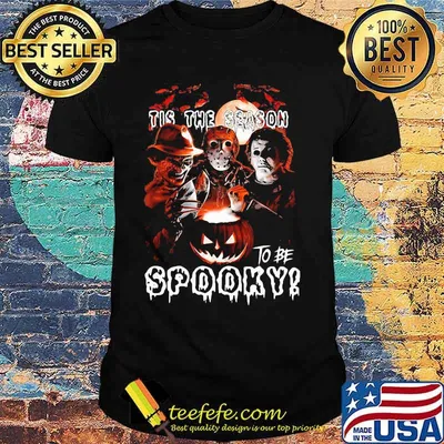 Halloween horror characters tis the season to be spooky shirt