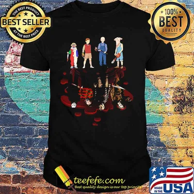 Halloween horror characters water reflection shirt