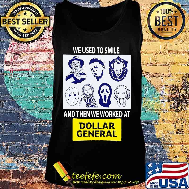 Halloween horror characters we used to smile and then we worked at dollar general s Tank top Halloween horror characters we used to smile and then we worked at dollar general s Tank top