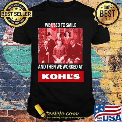 Halloween horror characters we used to smile and then we worked at kohl's shirt