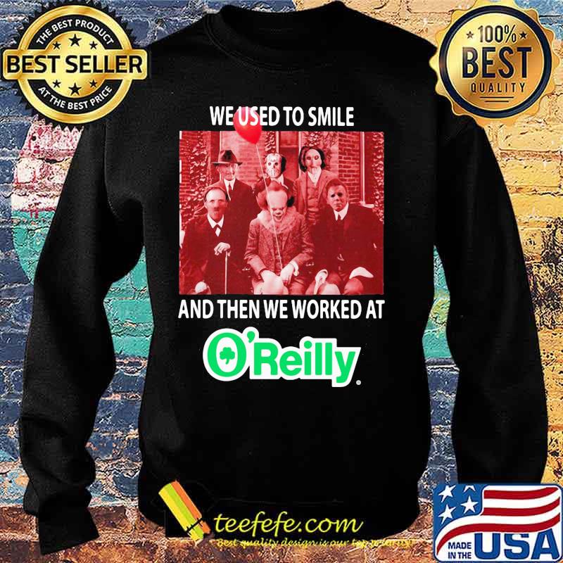 Halloween horror characters we used to smile and then we worked at o'reilly s Sweater Halloween horror characters we used to smile and then we worked at o'reilly s Sweater