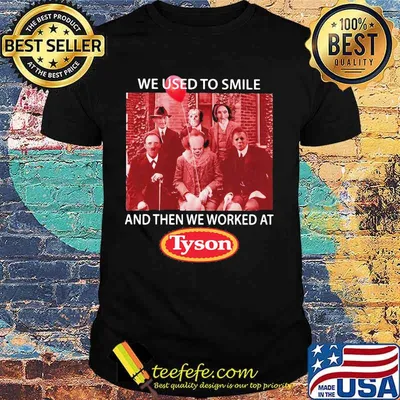 Halloween horror characters we used to smile and then we worked at tim tyson shirt