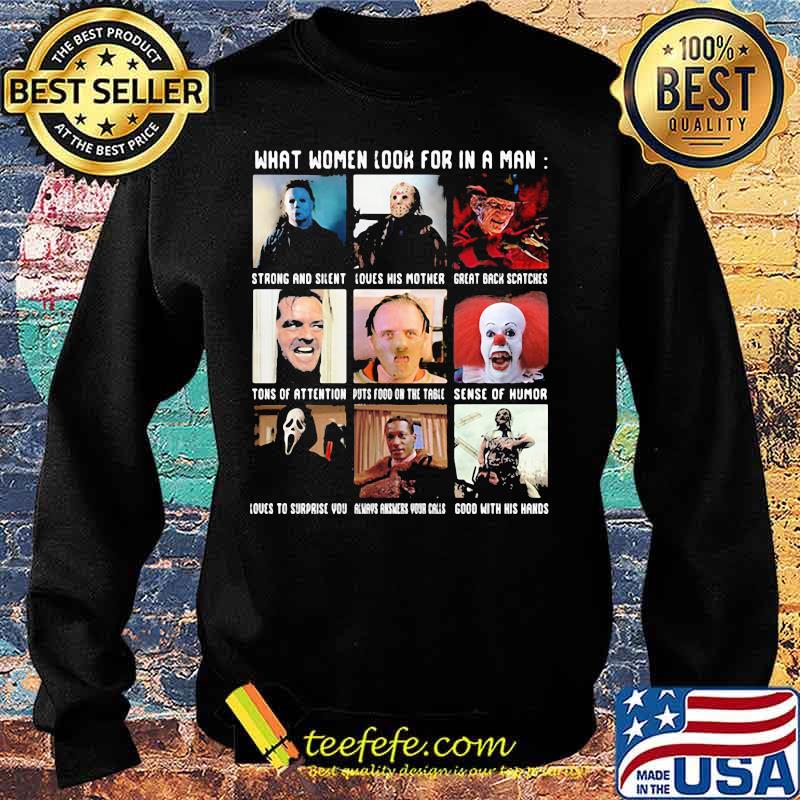 Halloween horror characters what women look for in a man s Sweater Halloween horror characters what women look for in a man s Sweater