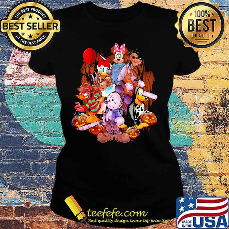 Halloween horror mickey mouse characters cartoon s Ladies tee Halloween horror mickey mouse characters cartoon s Ladies tee