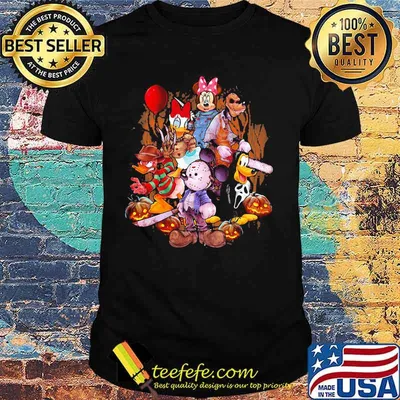 Halloween horror mickey mouse characters cartoon shirt