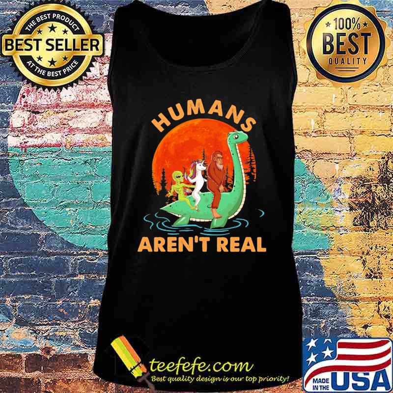 Halloween humans aren't real alice unicorn and bigfoot riding dinosaur s Tank top Halloween humans aren't real alice unicorn and bigfoot riding dinosaur s Tank top