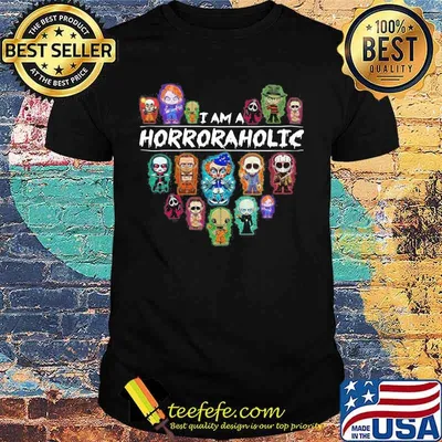 Halloween i am a horror aholic heart shirt