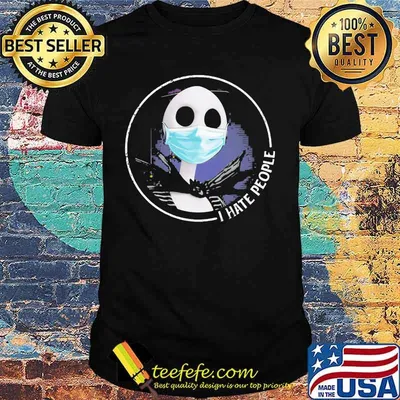 Halloween jack skellington a mask i hate people shirt