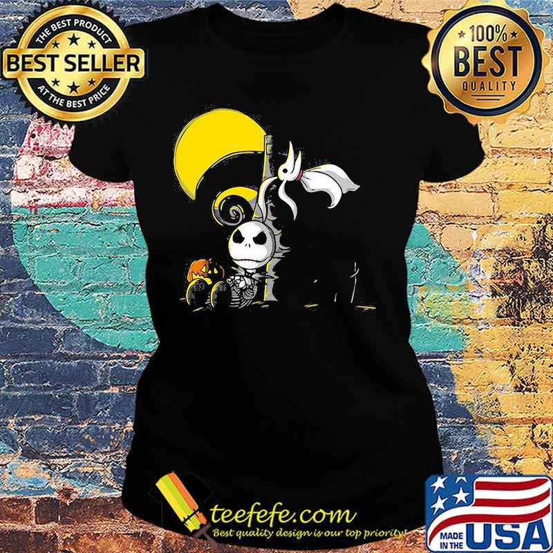 Halloween jack skellington and ghost moon s Ladies tee Halloween jack skellington and ghost moon s Ladies tee