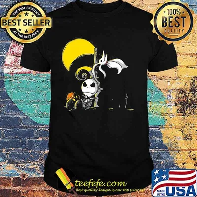 Halloween jack skellington and ghost moon shirt