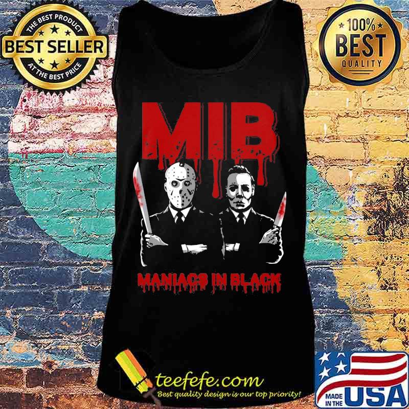 Halloween jason voorhees and freddy krueger mib maniacs in black s Tank top Halloween jason voorhees and freddy krueger mib maniacs in black s Tank top