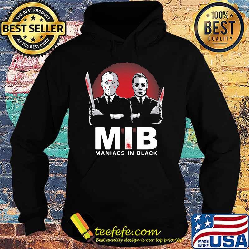 Halloween jason voorhees and michael myers mib maniacs in black s Hoodie Halloween jason voorhees and michael myers mib maniacs in black s Hoodie