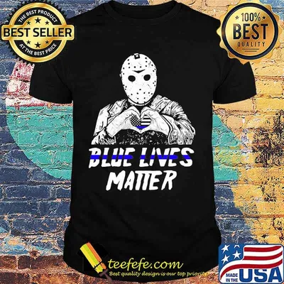 Halloween jason voorhees blue lives matter american flag shirt