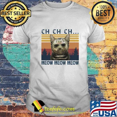 Halloween jason voorhees cat ch meow vintage retro shirt
